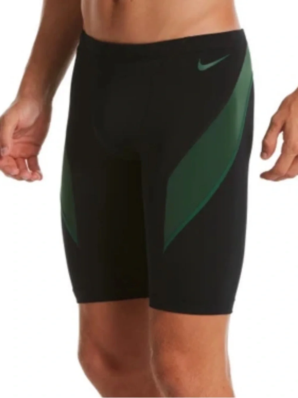 Nike Swim Men's Hydrastrong Vex Colorblock Jammer Black & Green Medium 32